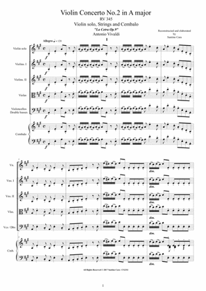 Vivaldi - Violin Concerto No.2 in A major RV 345 for Violin, Strings and Cembalo