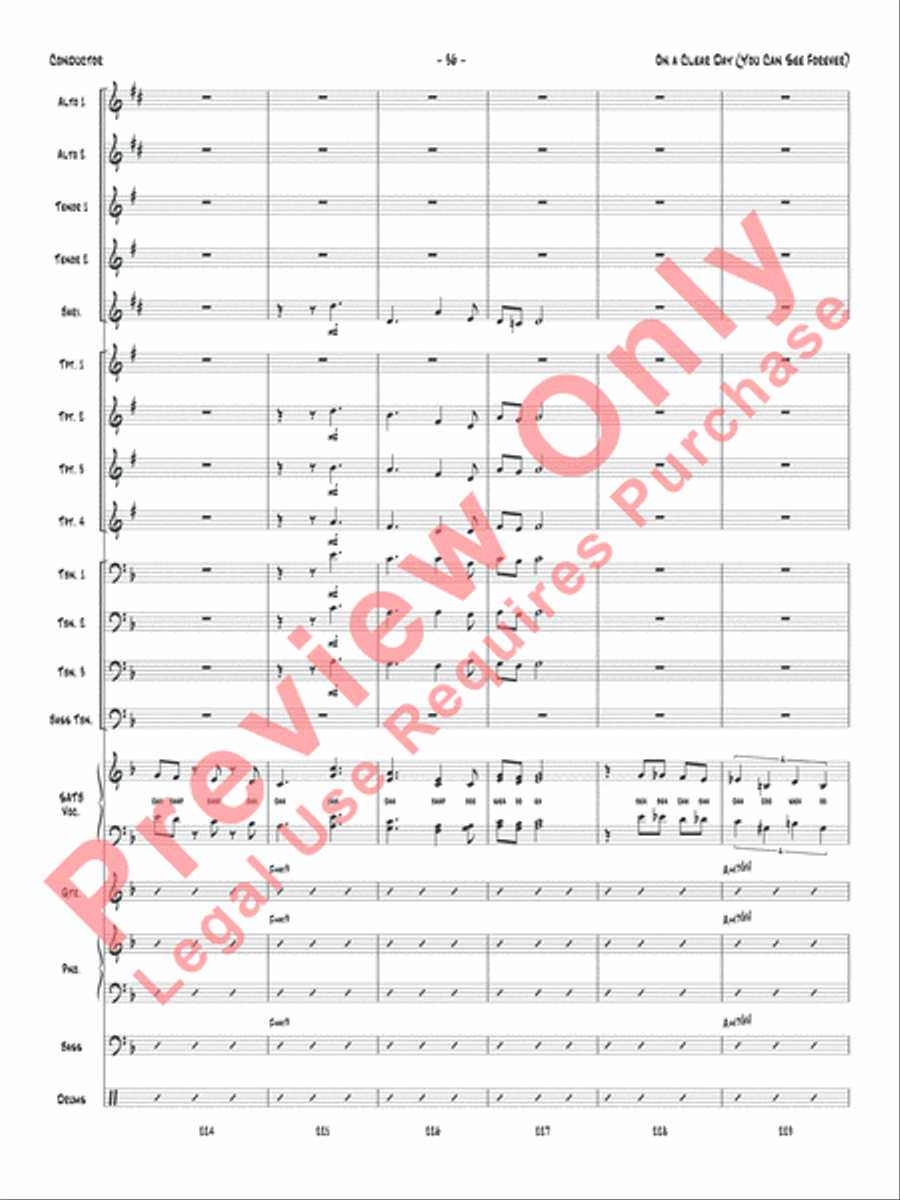 On a Clear Day (You Can See Forever) Jazz Ensemble scores gallery preview page 39