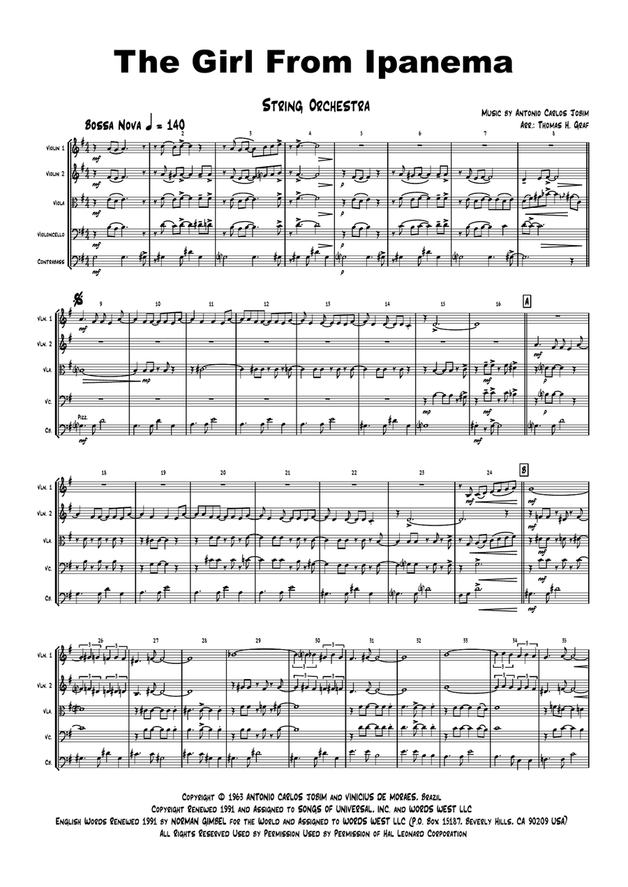The Girl From Ipanema (Garota De Ipanema) String Orchestra scores gallery preview page 2