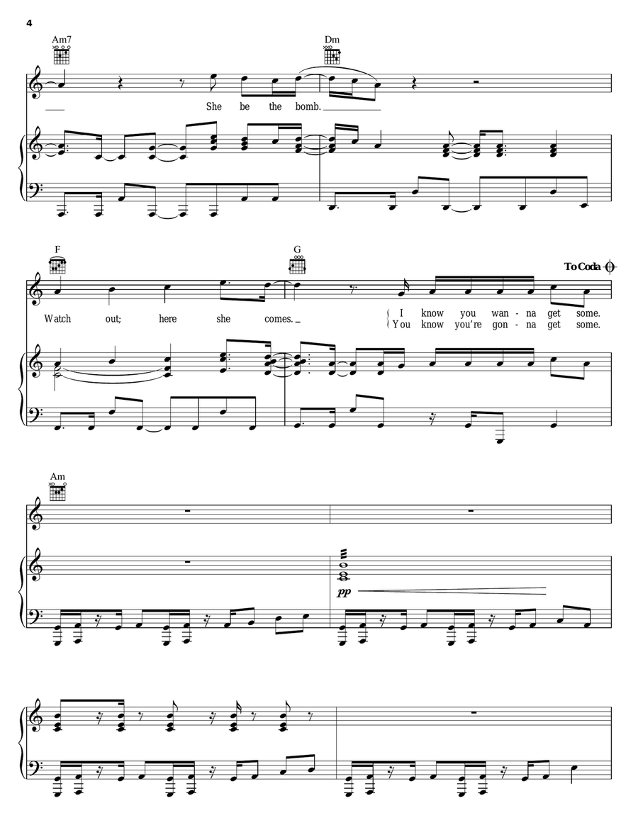 She Be The One She Be The One Piano, Vocal, Guitar scores gallery preview page 4