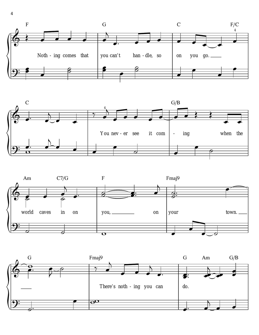 Our Town (from Cars) Easy Piano scores gallery preview page 4