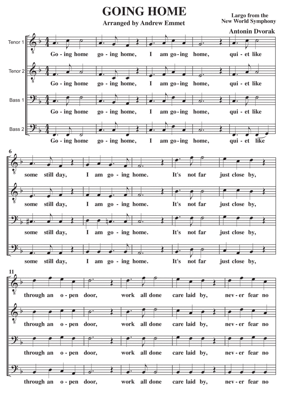 Going Home A Cappella TTBB Going Home A Cappella TTBB TTBB scores gallery preview page 1