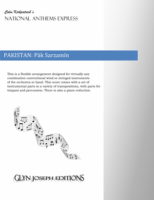Book cover for National Anthem of Pakistan: Pāk Sarzamīn