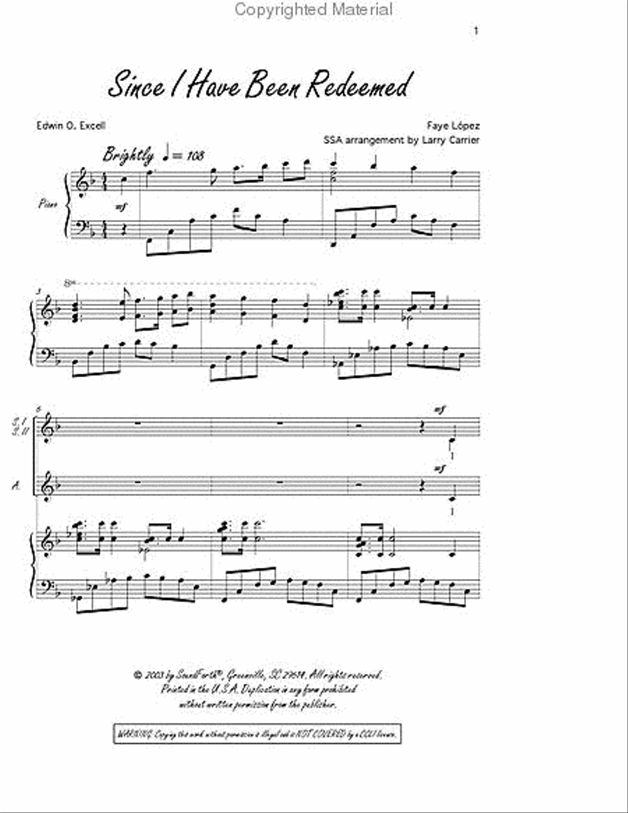 I Will Sing of Jesus I Will Sing of Jesus SSA scores gallery preview page 2