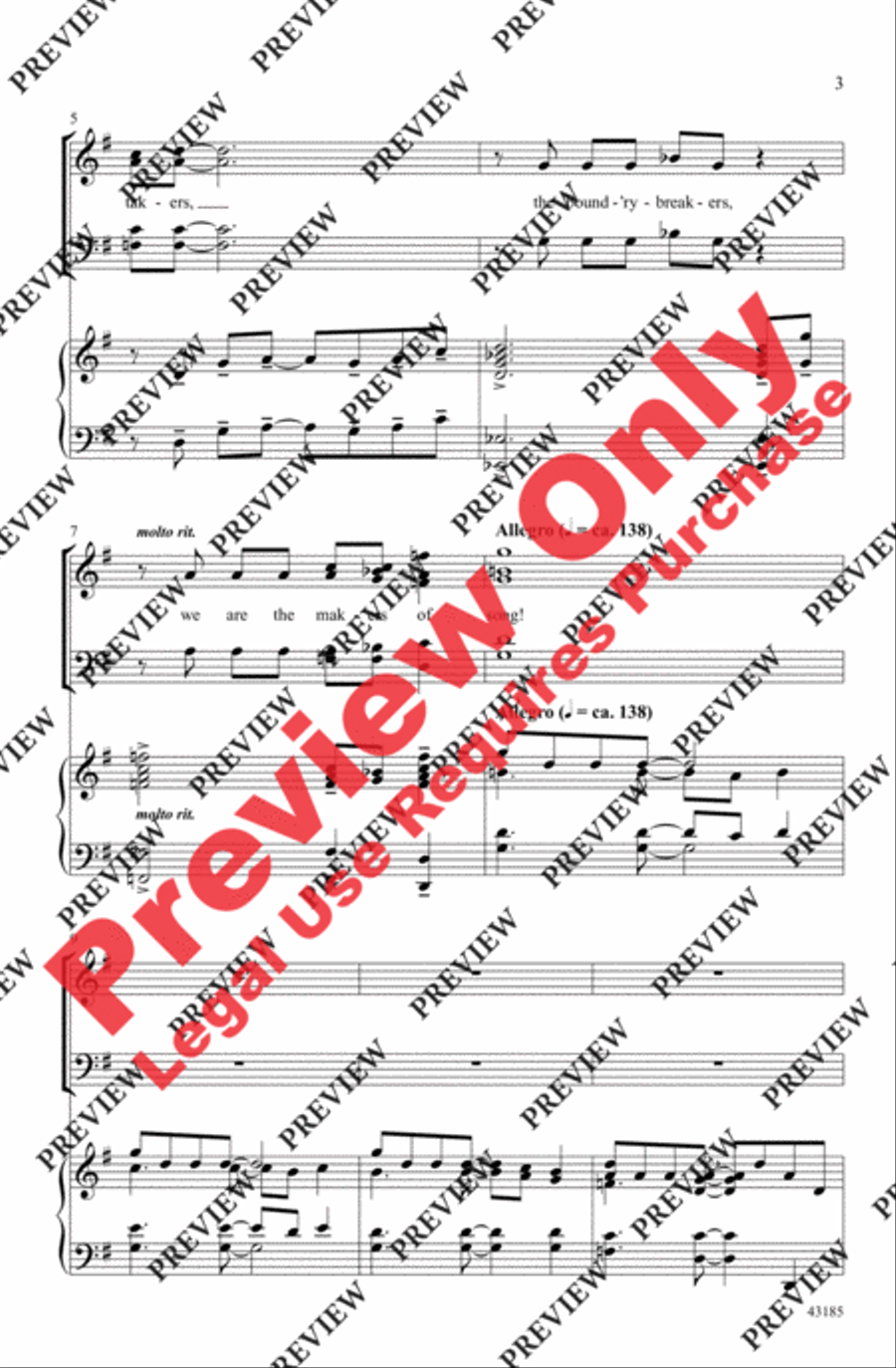 We Are the Music-Makers 4-Part scores gallery preview page 3