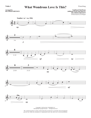 Book cover for What Wondrous Love Is This? (arr. Heather Sorenson) - Violin 1