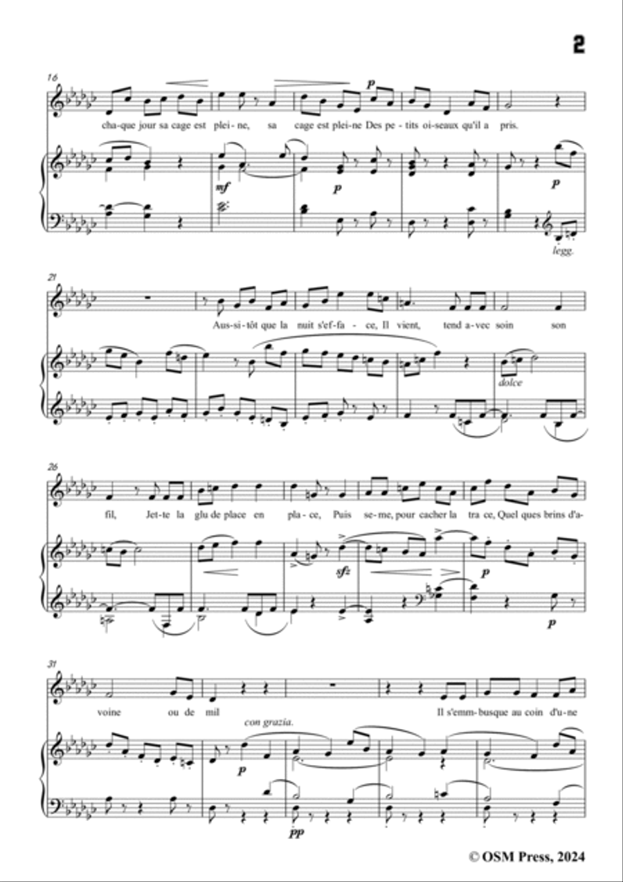 Paladilhe-L'oiseleur amour,from 'Deux chansons de Guy de Maupassant',in G flat Major Voice scores gallery preview page 3