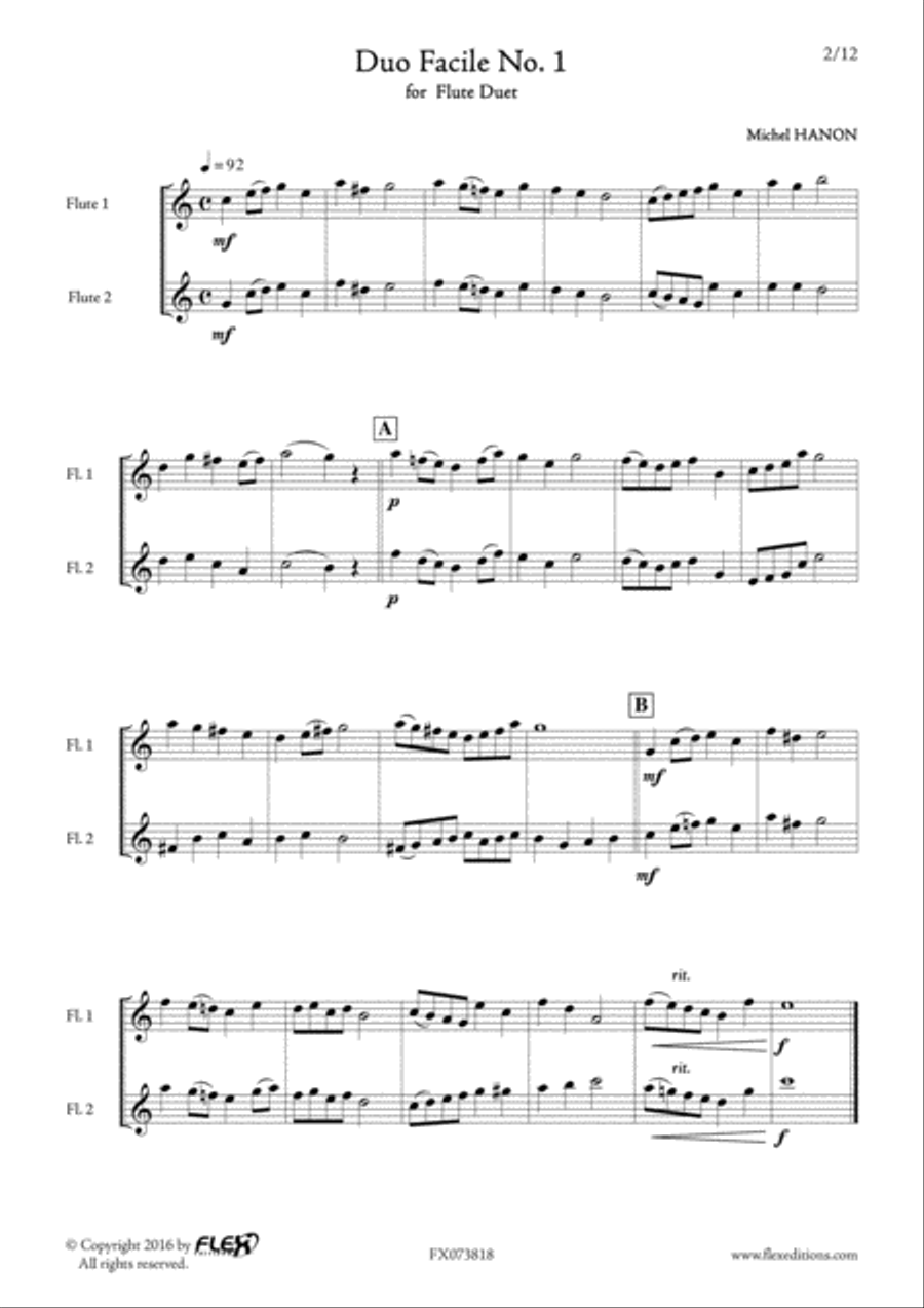 11 Easy Duets 11 Easy Duets Flute Duet scores gallery preview page 2