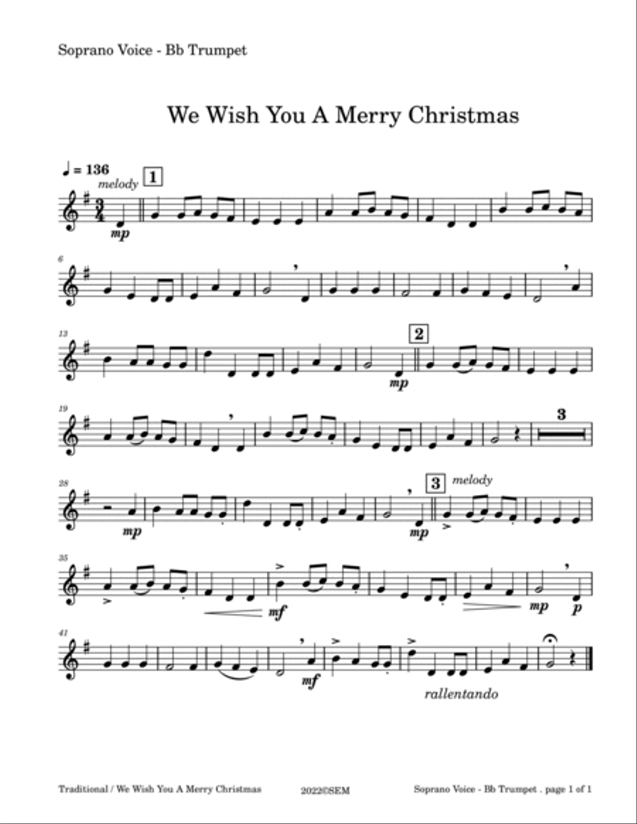 We Wish You A Merry Christmas for Brass Quartet in Schools Brass Quartet scores gallery preview page 5