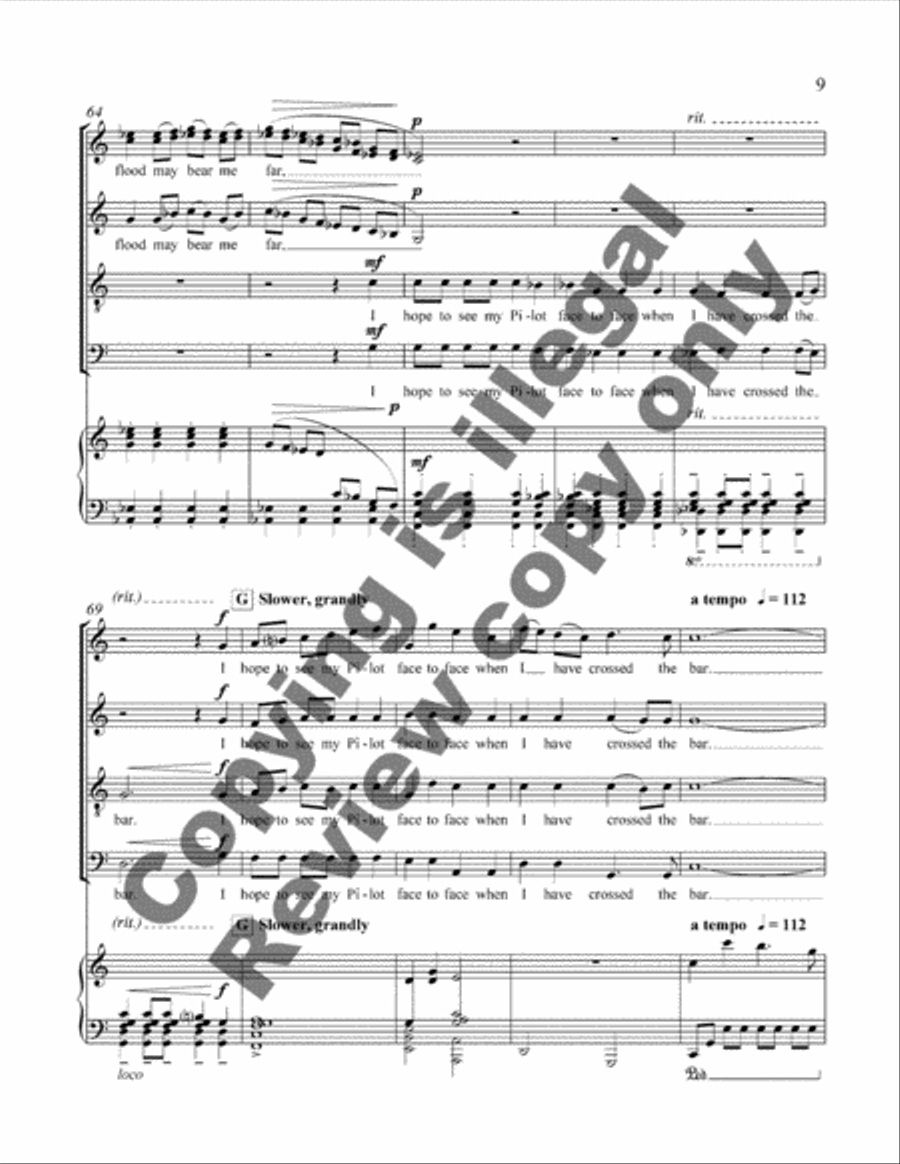 Crossing the Bar 4-Part scores gallery preview page 6