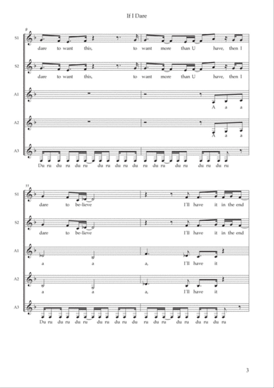 If I Dare Choir scores gallery preview page 3