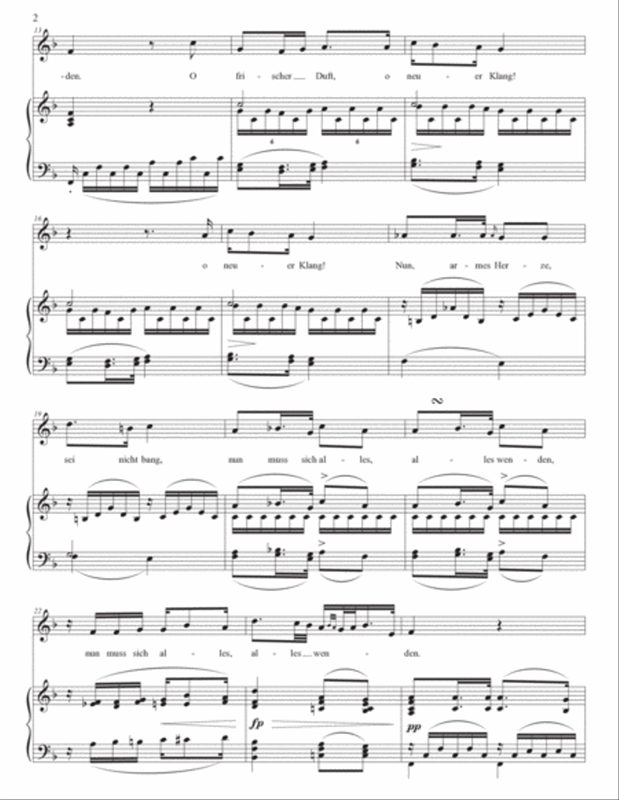 SCHUBERT: Frühlingsglaube, D. 686 (third version, transposed to F major) Voice scores gallery preview page 3