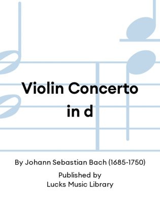 Book cover for Violin Concerto in d