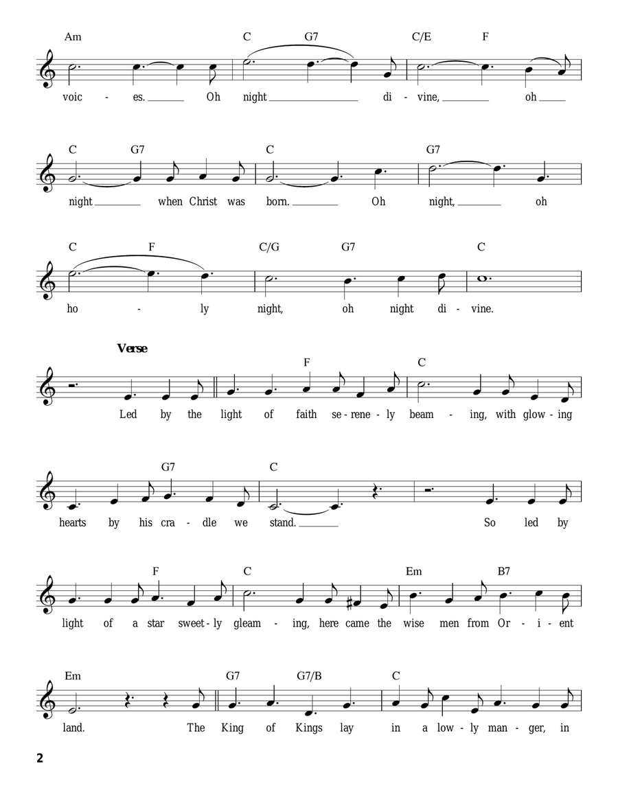 O Holy Night Voice scores gallery preview page 2