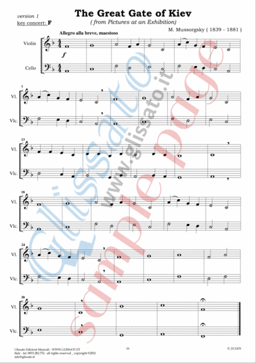 10 Romantic Easy duets for Violin and Cello