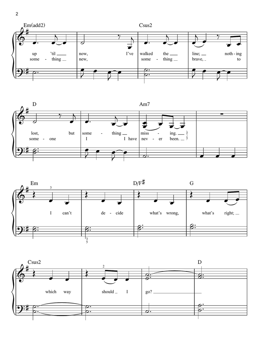 If Only (from Disney's Descendants) Easy Piano scores gallery preview page 2