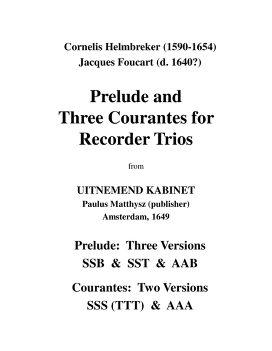 Baroque Prelude and Three Courantes for Recorder Trios image number null