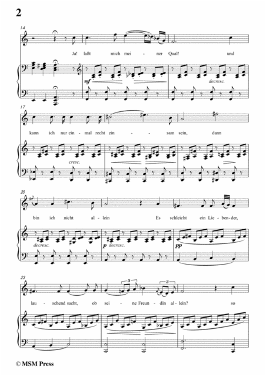 Schubert-Gesänge des Harfners,Op.12 No.1,in a minor,for Voice&Piano Voice scores gallery preview page 4