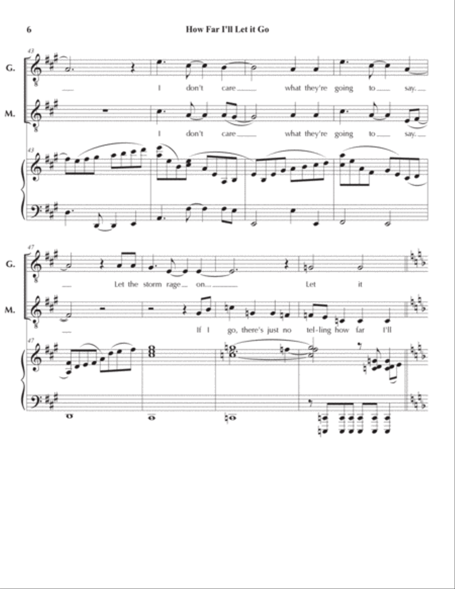 How Far I'll Go Tenor Voice scores gallery preview page 6