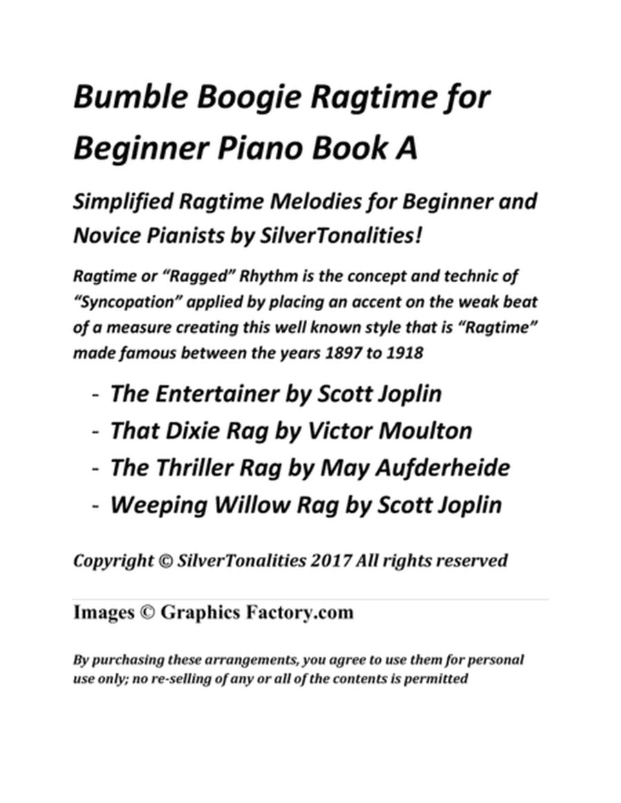 Bumble Boogie Ragtime for Beginner Piano Booklet A