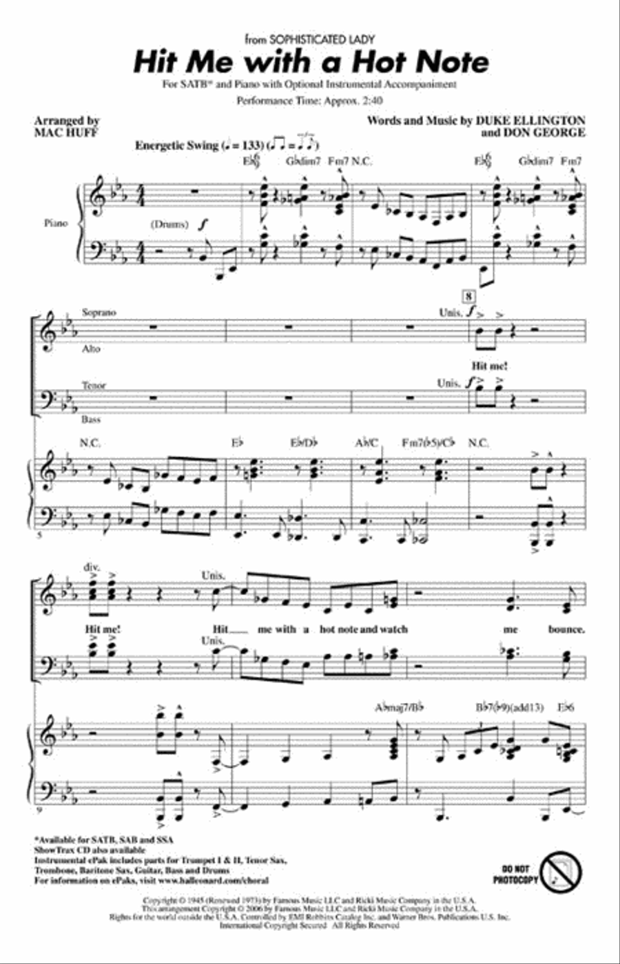 Hit Me with a Hot Note 4-Part scores gallery preview page 2