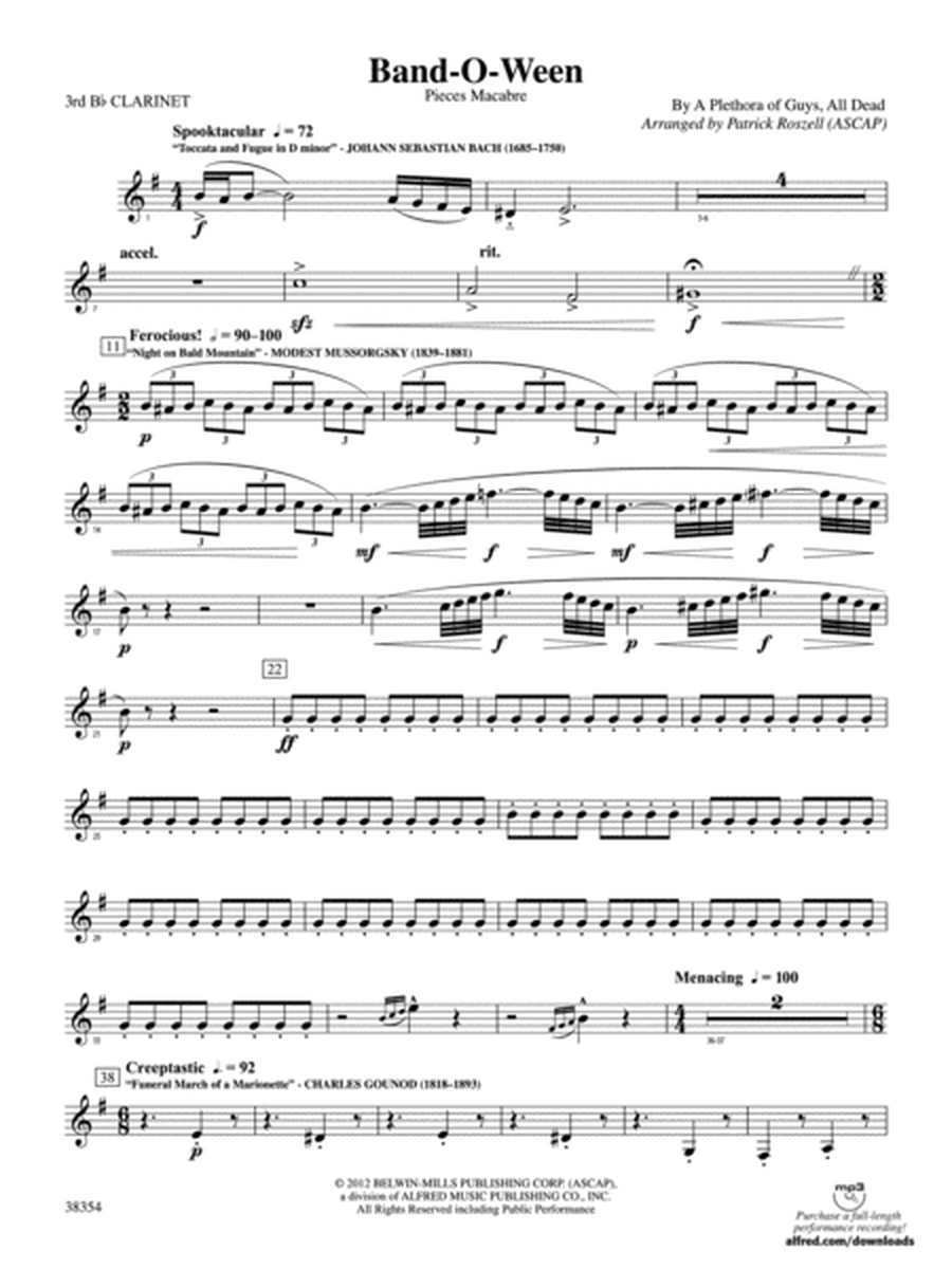 Band-O-Ween: 3rd B-flat Clarinet
