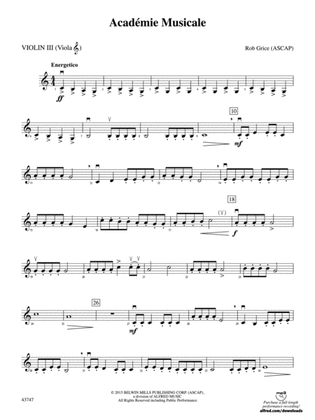 Academié Musicale: 3rd Violin (Viola [TC])