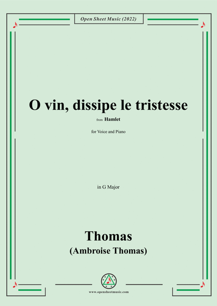 A. Thomas-O vin,dissipe le tristesse,in G Major,from Hamlet,for Voice and Piano image number null