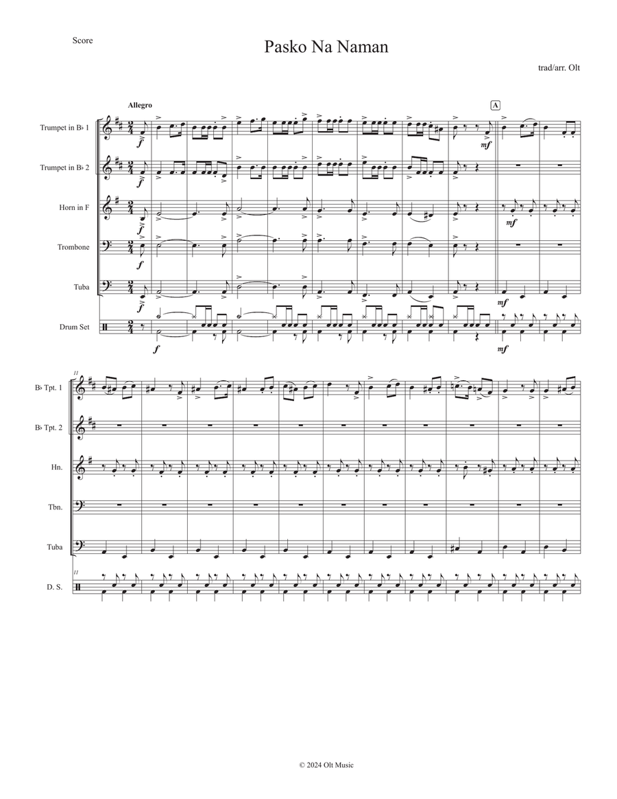 Pasko Na Naman Brass Quintet scores gallery preview page 1