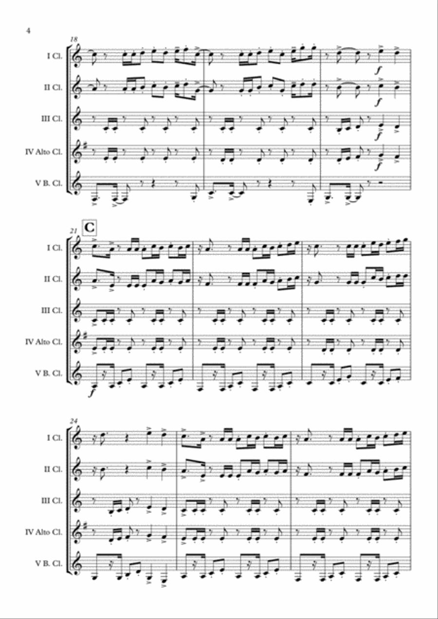 Despacito Clarinet Choir scores gallery preview page 5