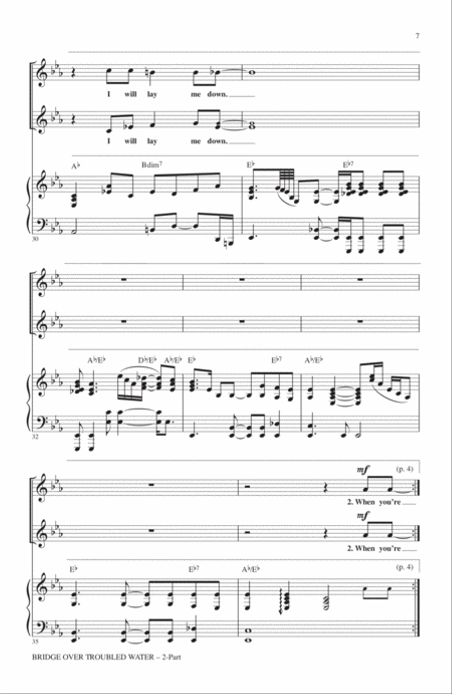 Bridge Over Troubled Water (arr. Roger Emerson) 2-Part scores gallery preview page 5