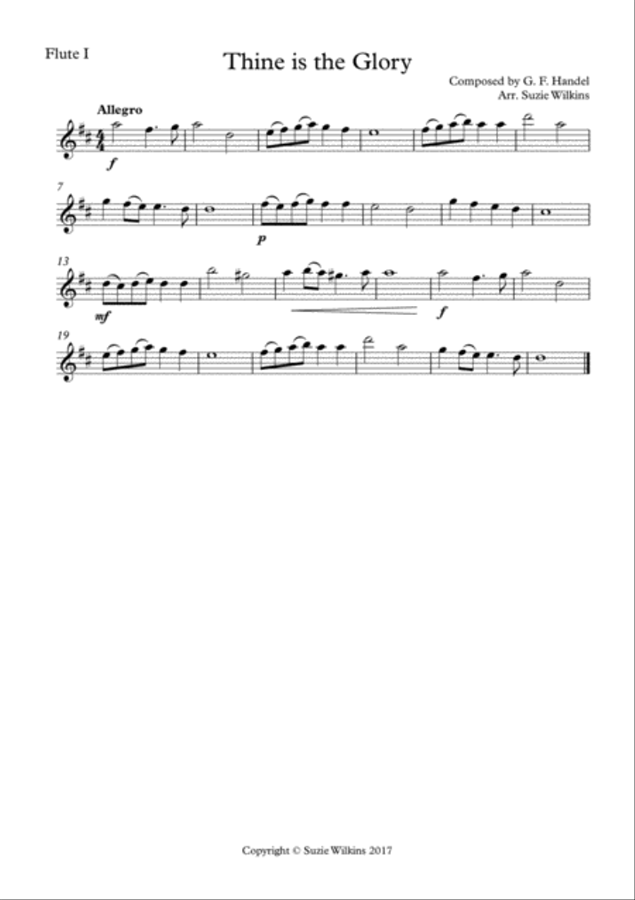 Thine is the Glory for Flute Trio Flute Trio scores gallery preview page 3