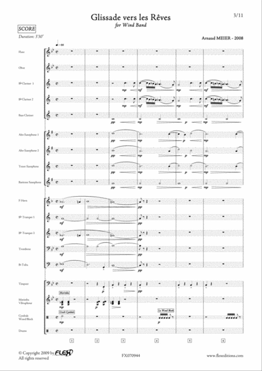 Glissades vers les reves Glissades vers les reves Concert Band scores gallery preview page 3