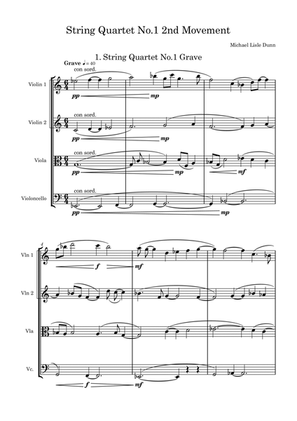 String Quartet No 1 2nd Movement - Grave image number null