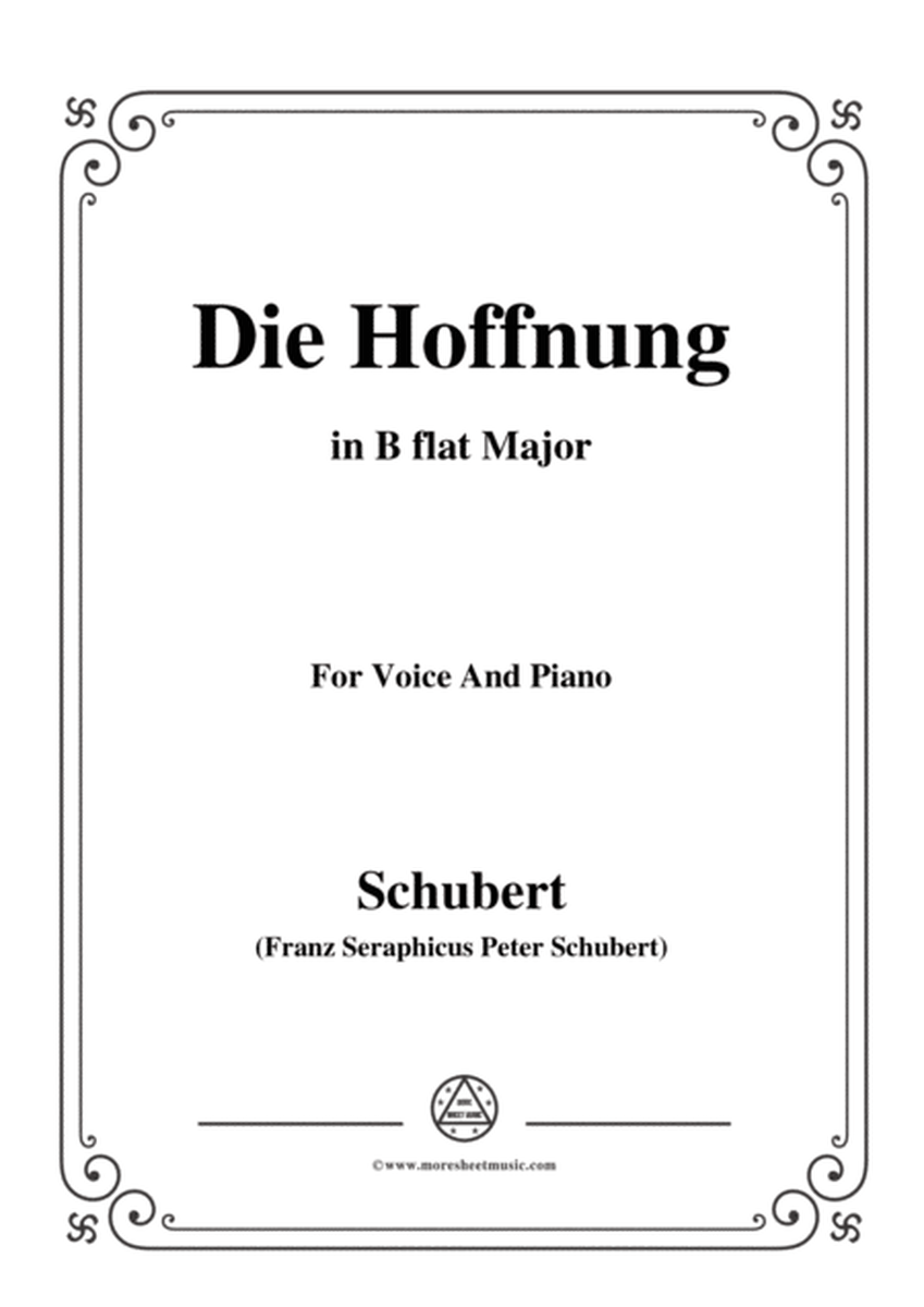 Schubert-Hoffnung(Die Hoffnung),in B flat Major,Op.87 No.2,for Voice and Piano image number null