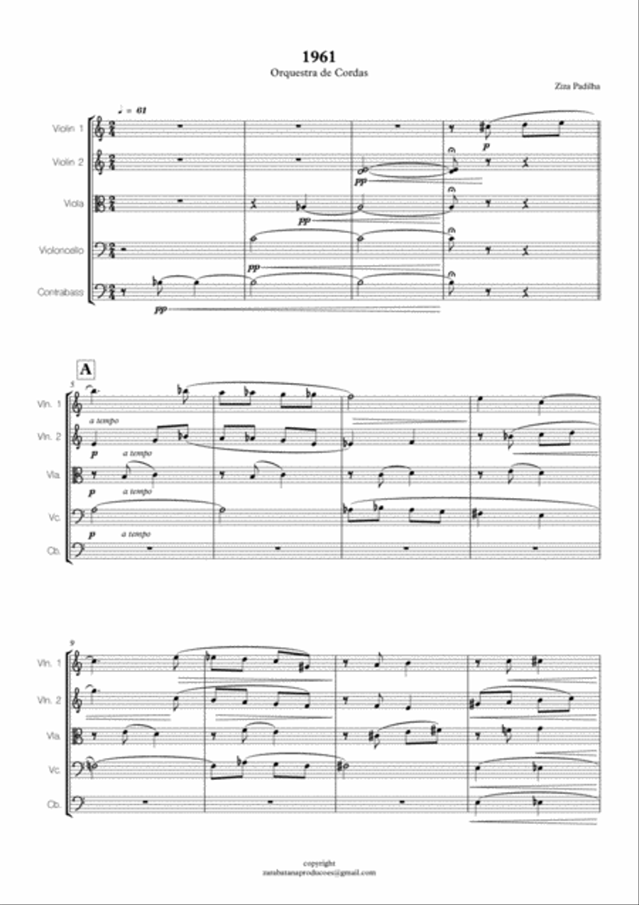 1961 (String Orchestra) - Ziza Padilha String Orchestra scores gallery preview page 2