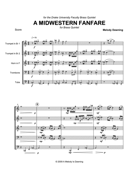 A Midwestern Fanfare for Brass Quintet image number null