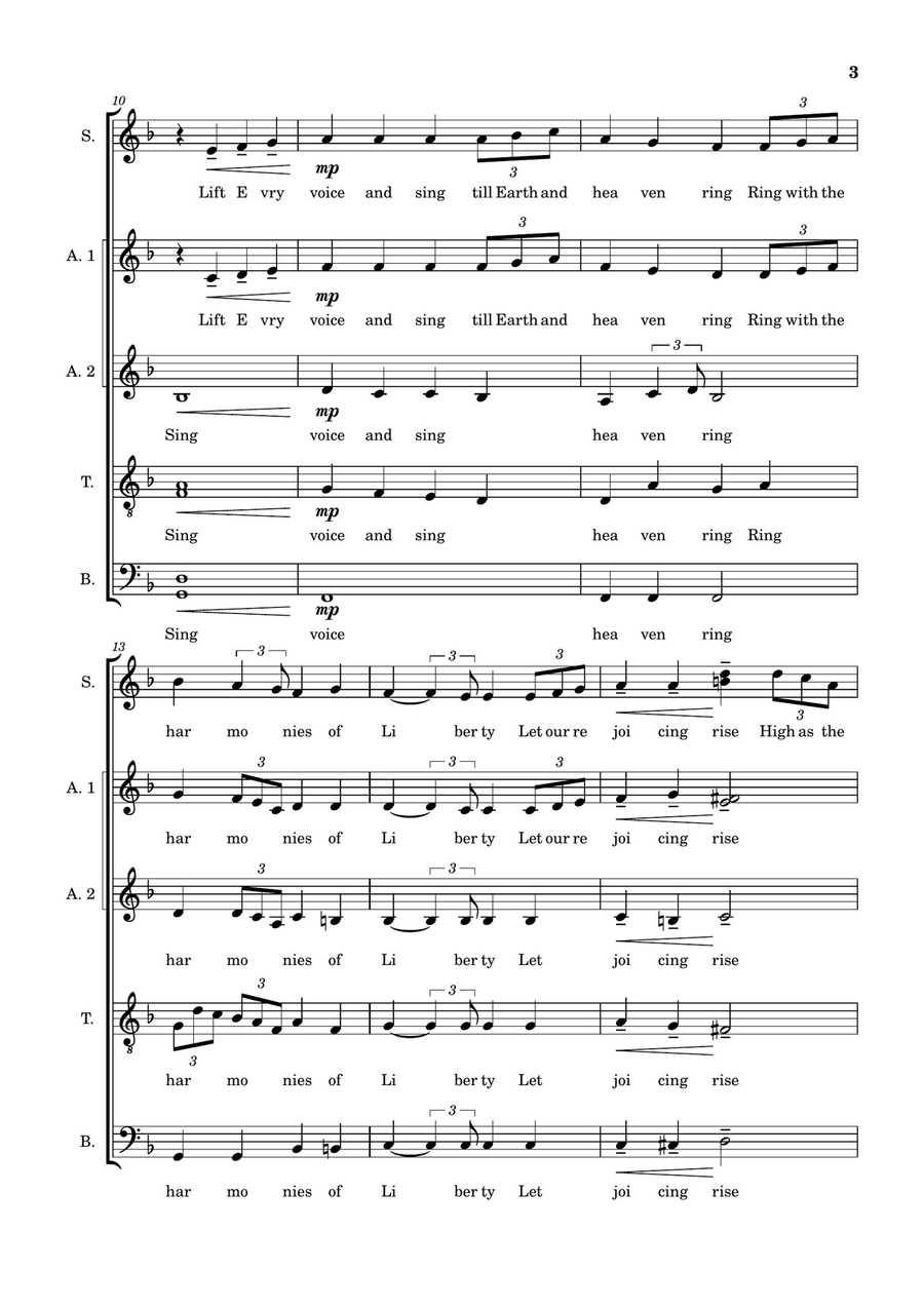 Lift Every Voice and Sing A Cappella scores gallery preview page 3