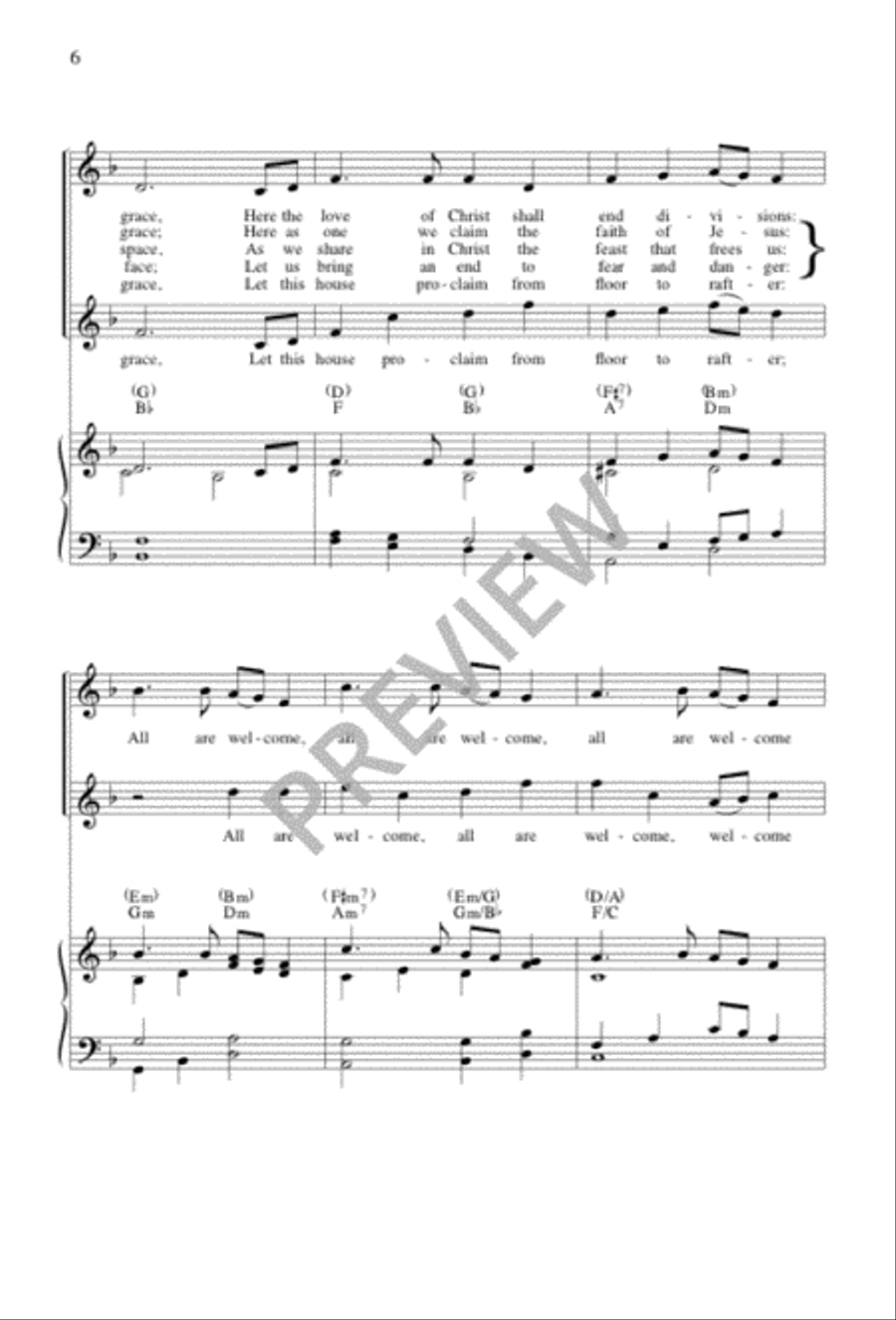 All Are Welcome 4-Part scores gallery preview page 6