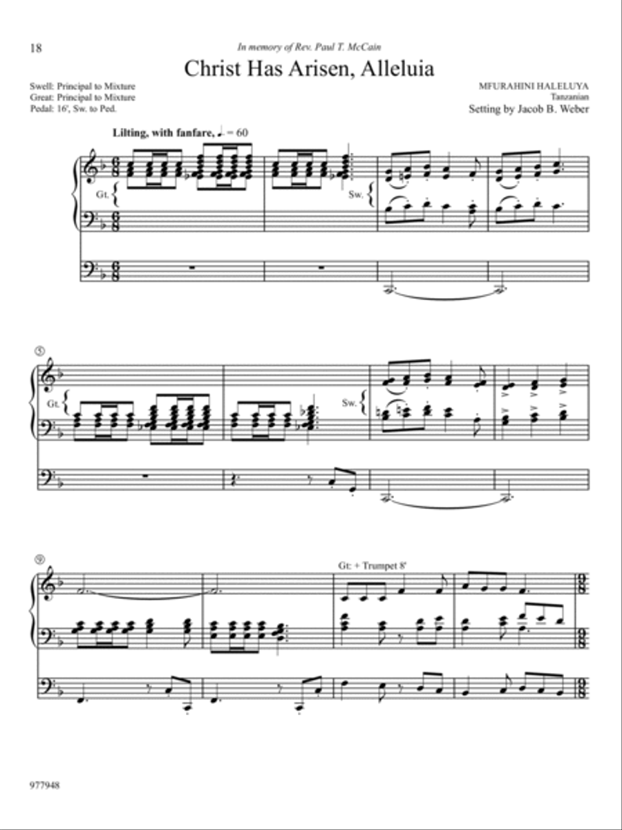 My Redeemer Lives: Five Preludes for Easter Organ scores gallery preview page 5