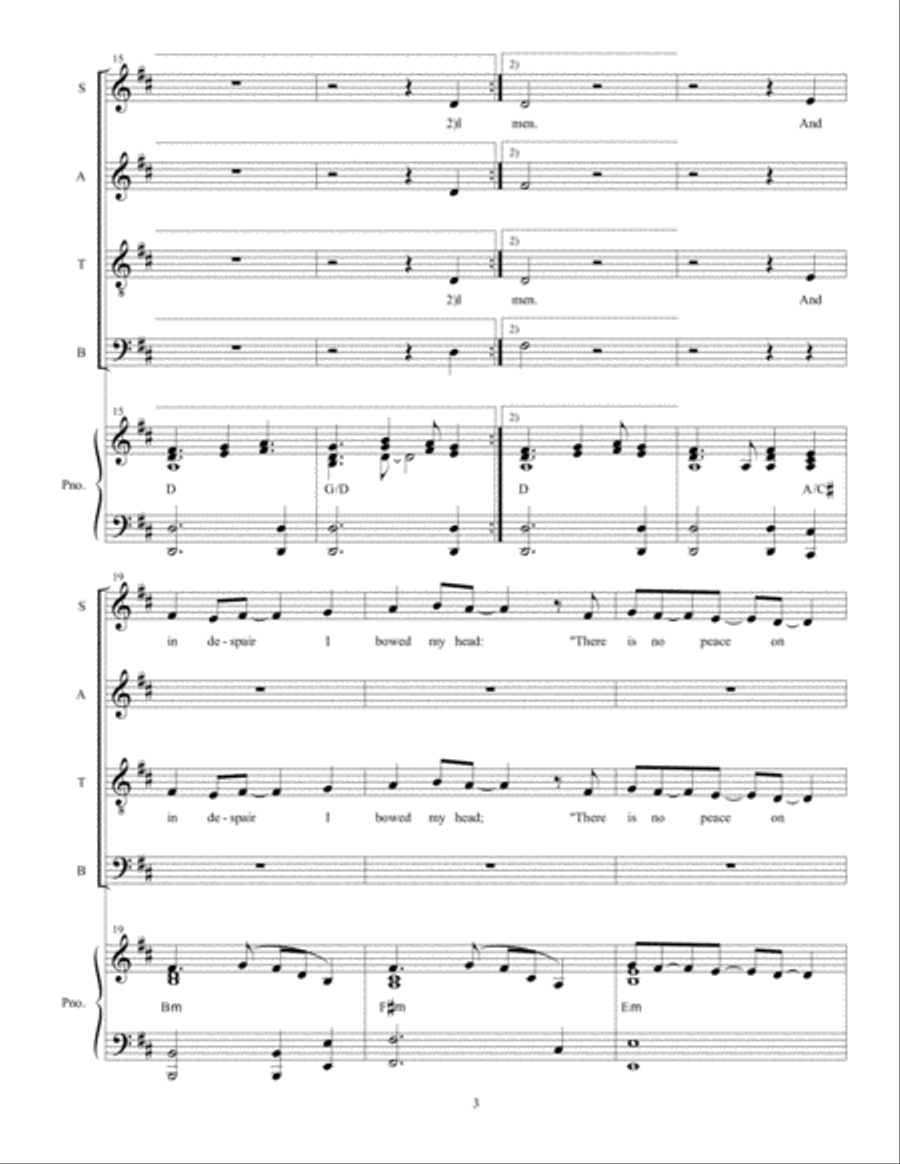 I Heard the Bells on Christmas Day 4-Part scores gallery preview page 4