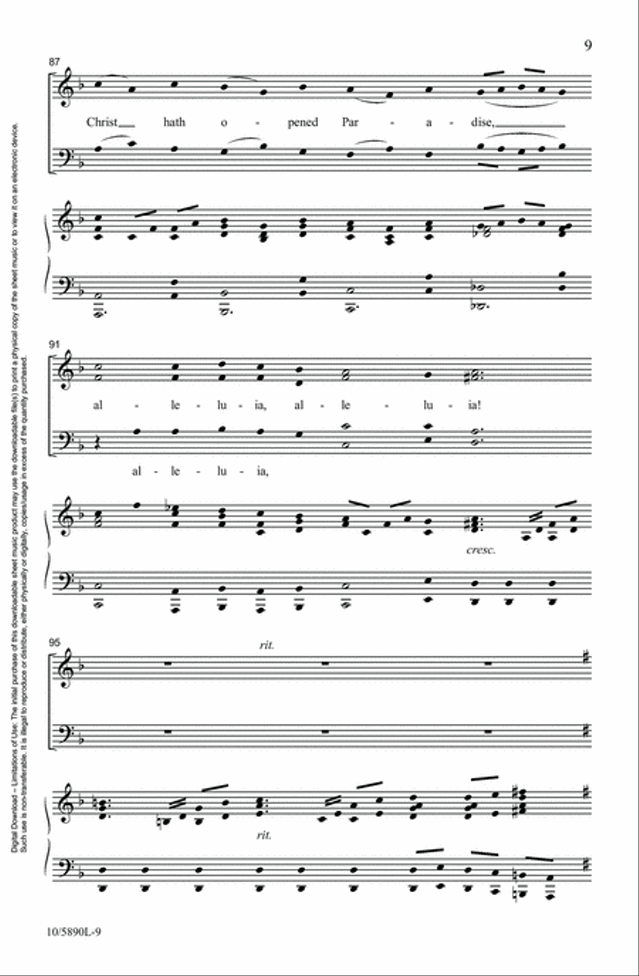 Christ the Lord is Risen Today Choir scores gallery preview page 9