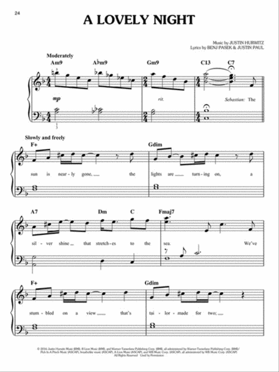 La La Land Piano, Vocal, Guitar scores gallery preview page 4