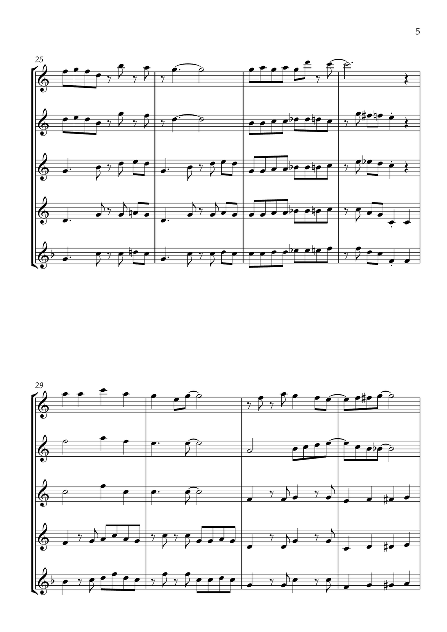 Rudolph The Red-nosed Reindeer Flute Quartet scores gallery preview page 5