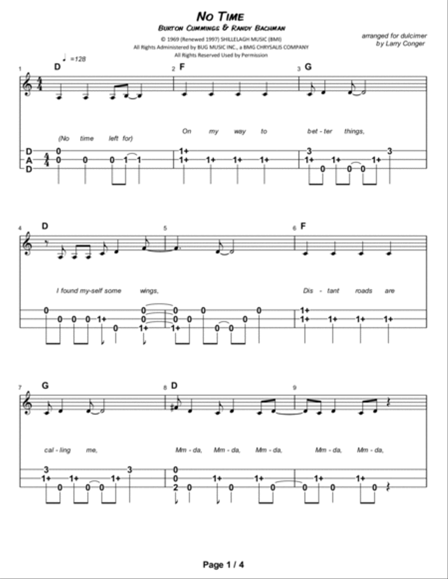 No Time Dulcimer scores gallery preview page 2