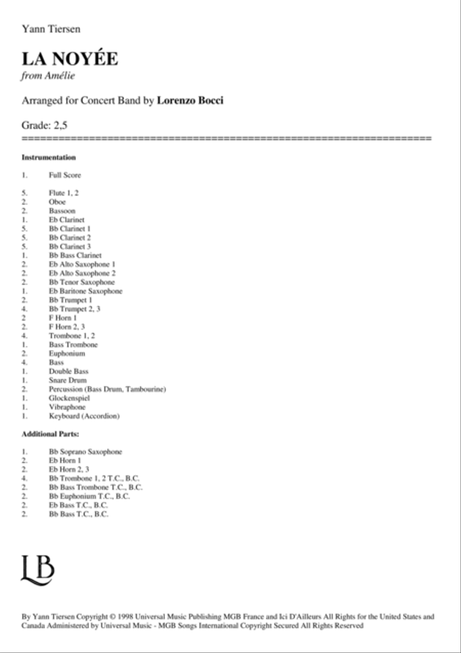 La Noyee Concert Band scores gallery preview page 2
