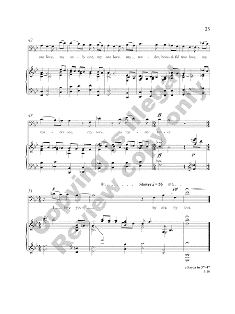 Five Love Songs for High Baritone Voice and Piano High Voice scores gallery preview page 15