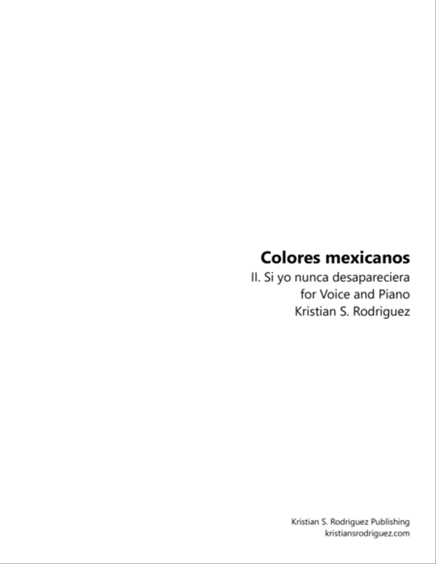 Si yo nunca desapareciera (HIGH VOICE) High Voice scores gallery preview page 1