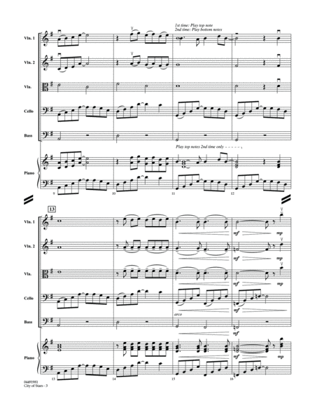 City of Stars (from La La Land) - Conductor Score (Full Score)