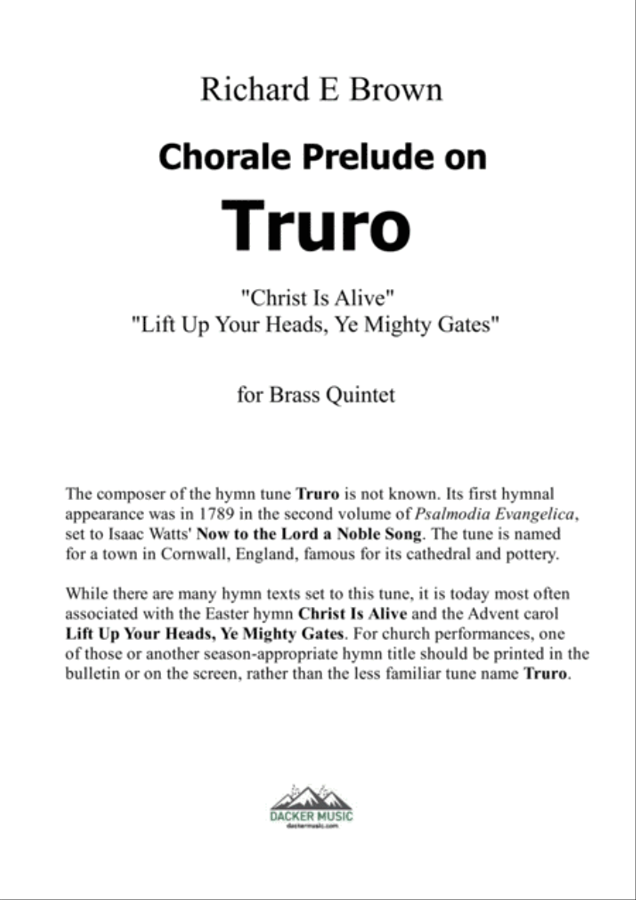 Chorale Prelude on Truro - Brass Quintet Brass Quintet scores gallery preview page 2